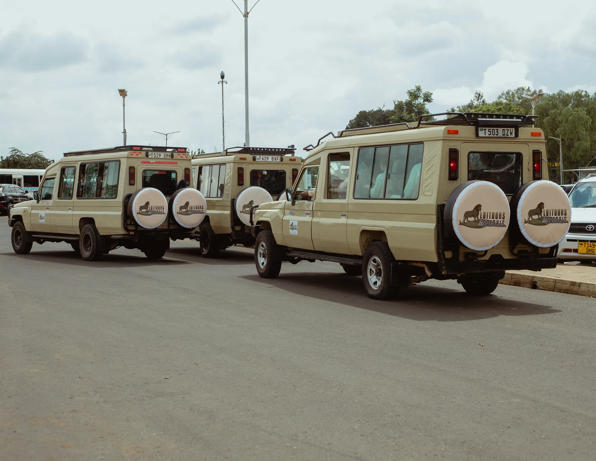 Safari vehicle travelling through a Tanzania wildlife area